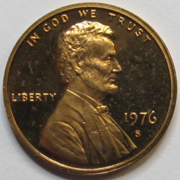 1976 S Lincoln Memorial Cent - vintage American S mintmark proof cent