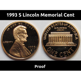 1993 S Lincoln Memorial Cent - vintage American proof coin 