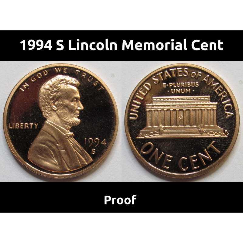 1994 S Lincoln Memorial Cent - vintage American proof penny