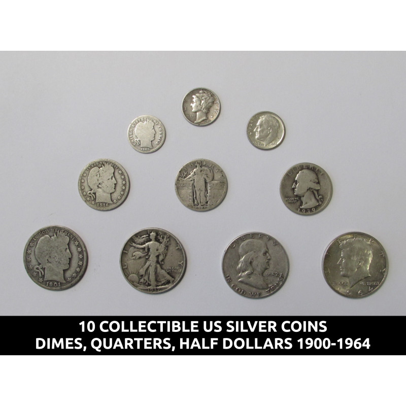 Mercury Silver Dime Starter Collection Lot of 7 Old US Coins 