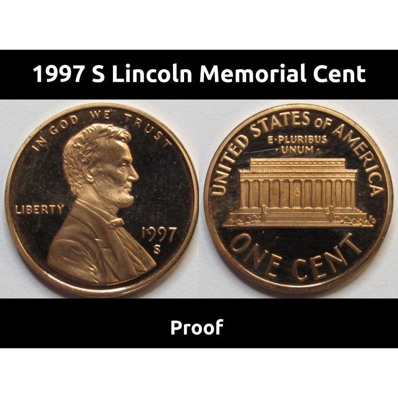 1997 S Lincoln Memorial Cent - vintage nineties American proof penny