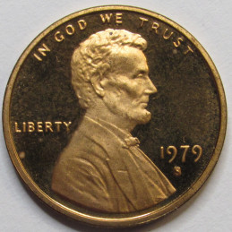1979 S Lincoln Memorial Cent - Type 1 Proof - vintage San Francisco coin with filled mintmark