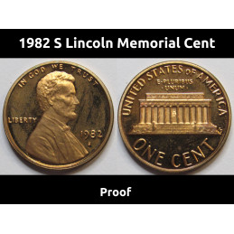 1982 S Lincoln Memorial Cent - vintage San Francisco mintmark American proof coin