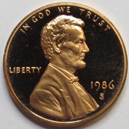 1986 S Lincoln Memorial Cent - proof American vintage coin