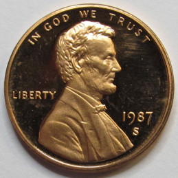 1987 S Lincoln Memorial Cent - proof American vintage penny