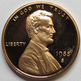 1988 S Lincoln Memorial Cent - vintage San Francisco proof coin