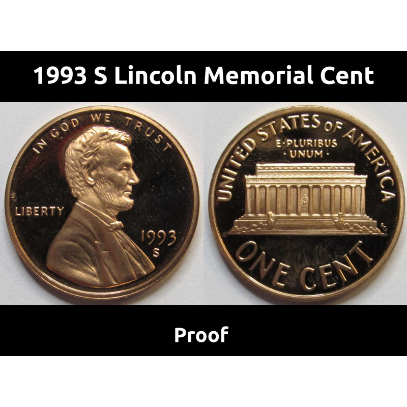 1993 S Lincoln Memorial Cent - vintage San Francisco mintmark American proof coin