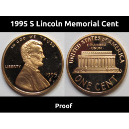 1995 S Lincoln Memorial Cent - vintage S mintmark American proof penny