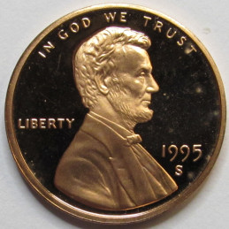 1995 S Lincoln Memorial Cent - vintage S mintmark American proof penny