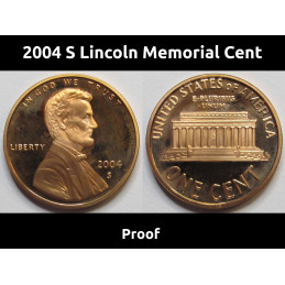 2004 S Lincoln Memorial Cent - vintage S mintmark American proof penny