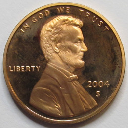 2004 S Lincoln Memorial Cent - vintage S mintmark American proof penny