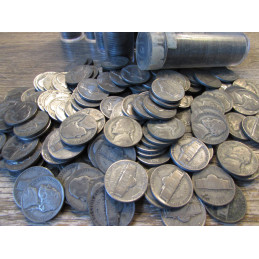 1 Roll (40 coins) 1942-1945 War Nickels - 35% silver collectible WW2 era nickels