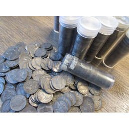 1 Roll (40 coins) 1942-1945 War Nickels - 35% silver collectible WW2 era nickels