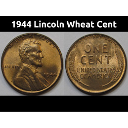 1944 Lincoln Wheat Cent - uncirculated WW2 era American wheat penny