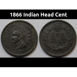 1866 Indian Head Cent - higher grade Reconstruction era American penny