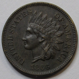 1866 Indian Head Cent - higher grade Reconstruction era American penny