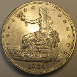 1876 Trade Dollar - historical better grade American silver dollar