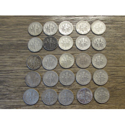 Lot of 25 vintage Roosevelt silver Dimes - 1946-1964 - all different dates and mintmarks