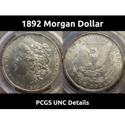 1892 Morgan Dollar - certified higher grade American silver dollar