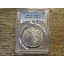 1892 Morgan Dollar - certified higher grade American silver dollar