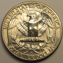 1947 D Washington Quarter - uncirculated Denver mintmark American coin