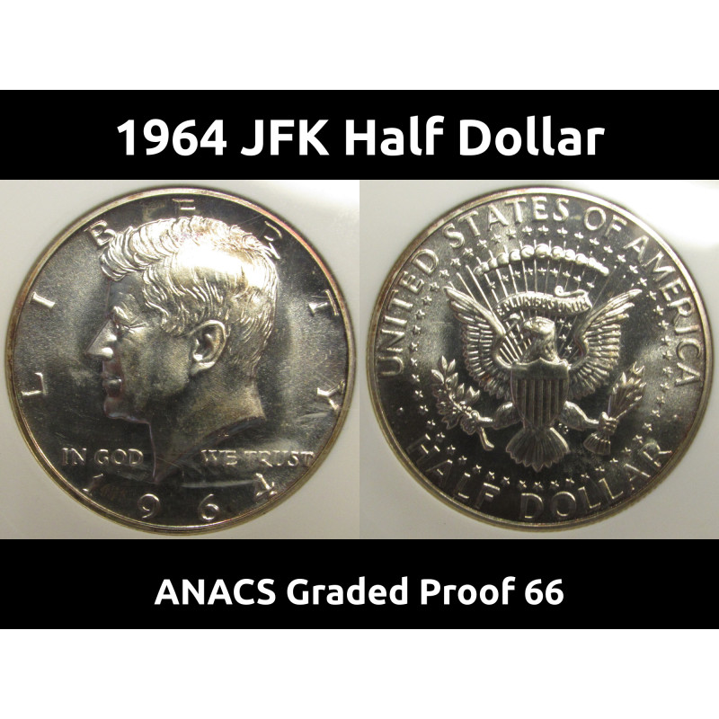 1964 JFK Half Dollar - uncirculated flashy proof vintage silver coin