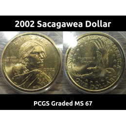 2002 Sacagawea Dollar - PCGS graded MS 67 - certified vintage coin