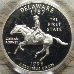 1999 S Delaware Quarter - PCGS Graded PF 69 DCAM - vintage first year state quarter