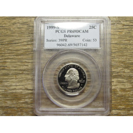 1999 S Delaware Quarter - PCGS Graded PF 69 DCAM - vintage first year state quarter