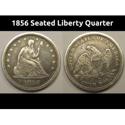 1856 Seated Liberty Quarter - better condition pre Civil War era American coin