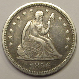 1856 Seated Liberty Quarter - better condition pre Civil War era American coin