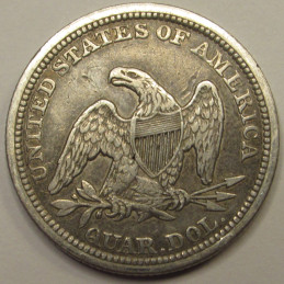 1856 Seated Liberty Quarter - better condition pre Civil War era American coin