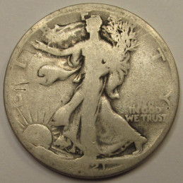 1921 S Walking Liberty Half Dollar - key date American silver half dollar