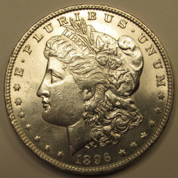 1896 Morgan Dollar - uncirculated American Wild West era silver dollar