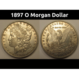 1897 O Morgan Dollar - better date antique American silver dollar