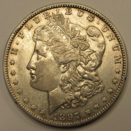 1897 O Morgan Dollar - better date antique American silver dollar