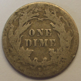 1877 S Seated Liberty Dime - antique San Francisco mintmark silver coin