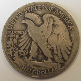 1921 D Walking Liberty Half Dollar - key date low mintage American coin