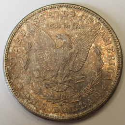 1881 S Morgan Dollar - beautiful uncirculated silver dollar with reverse toning