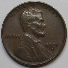 1931 D Lincoln Wheat Cent - higher grade Denver mintmark American wheat penny