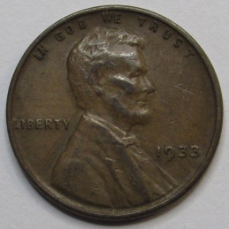 1933 Lincoln Wheat Cent - higher grade Great Depression era American wheat penny