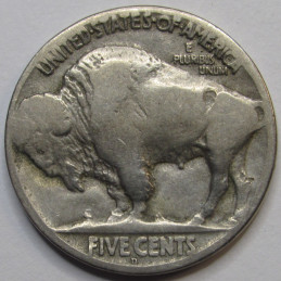 1918 D Buffalo Nickel - antique Denver mintmark American bison coin