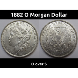 1882 O Morgan Dollar - O/S - over mintmark scarce American silver Dollar