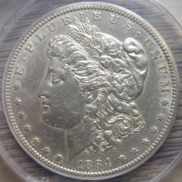 1884 S Morgan Dollar - ANACS AU 55 Details - better date and condition American silver dollar