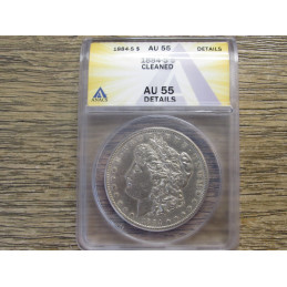 1884 S Morgan Dollar - ANACS AU 55 Details - better date and condition American silver dollar