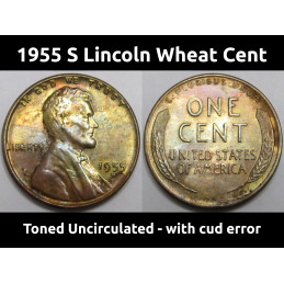 1955 S Lincoln Wheat Cent -...