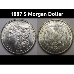 1887 S Morgan Dollar - higher grade better date uncirculated American silver dollar