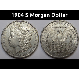 1904 S Morgan Dollar - semi key date San Francisco mintmark American silver dollar