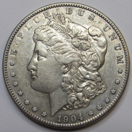 1904 S Morgan Dollar - semi key date San Francisco mintmark American silver dollar