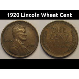 1920 Lincoln Wheat Cent - higher grade antique American wheat penny